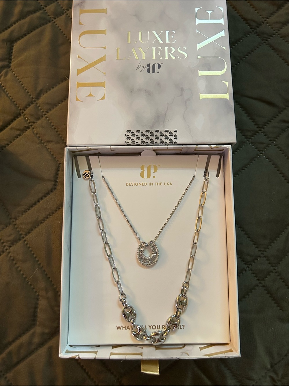 Bomb Party | Luxe Layers | As Luck Would Have It | Silver CZ Necklace | NWT
